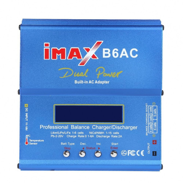Зарядний пристрій Imax B6AC 80W, зарядка від 2s до 6s батарей з балансиром та вбудованим БП