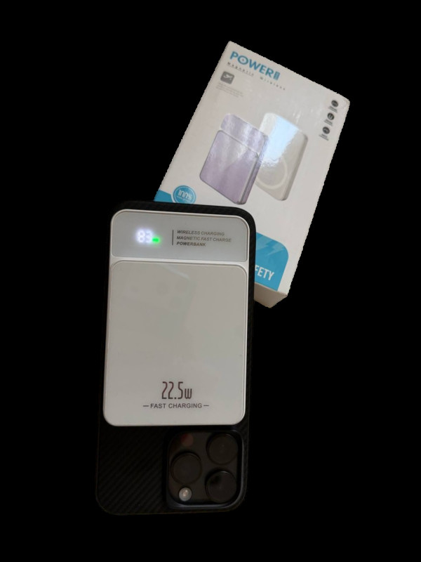Powerbank 10000 mAh MagSafe 22.5W біла бездротова зарядка для iPhone від Козак Шоп Powerbank 10000 mAh MagSafe 22.5W біла бездротова зарядка для iPhone від Козак Шоп